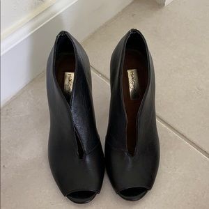 Halogen Black peep toes booties